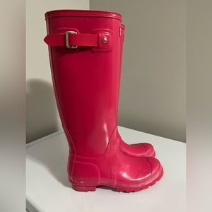 Hunter boots - bright pink size 7 - worn once